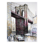 Pont de Brooklyn, carte postale des Etats-Unis