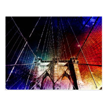 Pont de Brooklyn - galaxies - NYC Carte Postale