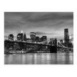 Pont de Brooklyn la nuit, New York City Carte Postale