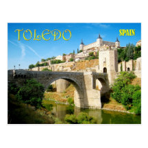 Pont et Alcazar d'Alcantara à Toledo, Espagne Cartes Postales
