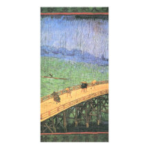 Pont japonais sous la pluie par Vincent van Gogh Carte Avec Photo