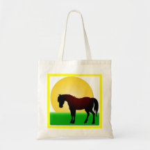Pony in de Zonsondergang Draagtas