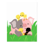 Porc de Pâques et carte postale de poussins cartes postales