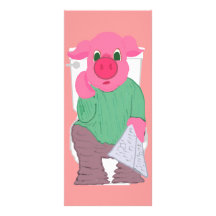 Porc sur un signet de toilette carte double customisable