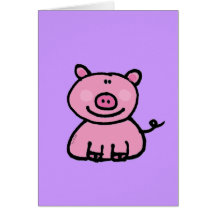 Porcin rose carte de vœux