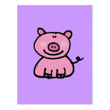 Porcin rose cartes postales