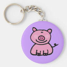 Porcin rose porte-clefs