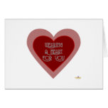 Portant un coeur pour vous coeur rouge-rose carte