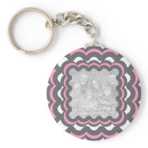 Porte - clé gris rose de modèle de cadre de n