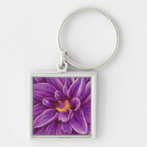 Porte - clé original d'art de fleur pourpre de dah porte-clé