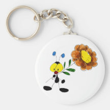 Porte-clefs fourmi fleur