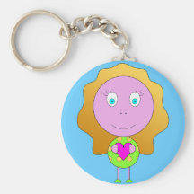 porte clés fille coeur vert rose chiaradeco porte-clés