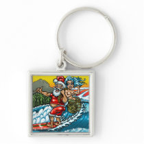 Porte-clés hawaïens de ressac de Noël bleu
