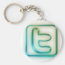 Porte-clés Twitter Lumineux Blanc