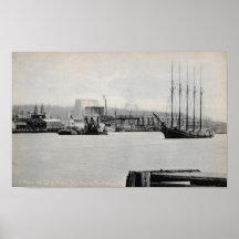 Portland, Maine de dock sec Circa 1900 Poster
