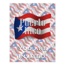 Porto Rico ondulant le drapeau Invitations Personnalisables
