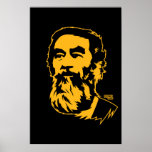 Portrait barbu de Saddam Hussein Affiche