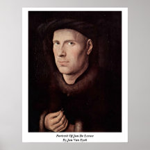 Portrait de janv. De Leeuw avant janvier Van Eyck Poster