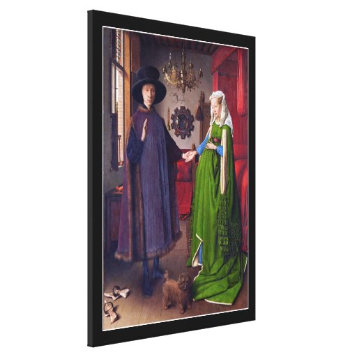 Portrait de mariage en van Eyck - 3D a enveloppé l Toile Tendue