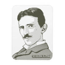 Portrait de Nikola Tesla magnets