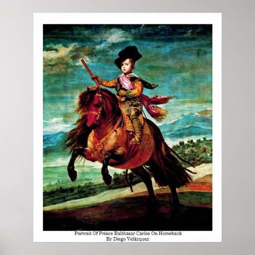 Portrait de prince Balthasar Carlos à cheval Posters