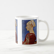 Portrait de profil d'une jeune femme mug à café