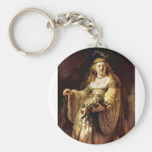 Portrait de Saskia comme Flora par Rembrandt Porte-clef