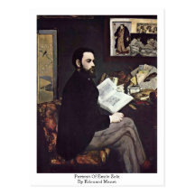 Portrait d'Emile Zola par Edouard Manet Carte Postale
