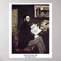 Portrait d'Emile Zola par Edouard Manet Poster