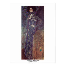 Portrait d'Emilie Floege par Klimt Gustav Cartes Postales
