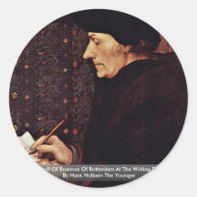 Portrait d'Erasmus de Rotterdam Adhésif Rond