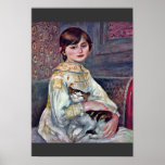 Portrait du Mademoiselle Julie Manet avec le chat Affiche