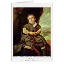 Portrait du nain Francisco Lezcano de cour Carte De Vœux