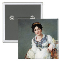 Portrait d'une dame badges publicitaires