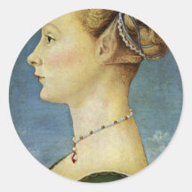 Portrait d'une fille par Pollaiuolo Piero Autocollants