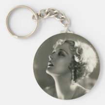 Portrait vintage de femme porte-clés