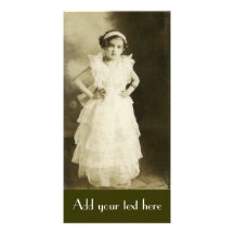 Portrait vintage de fille carte avec photo