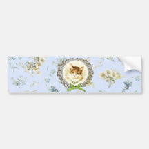 Portrait vintage doux de chat autocollants pour voiture