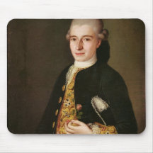 Portret van een Heer met een Roze Knoopsgat Muis Mat