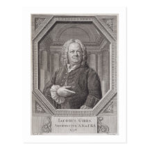 Portret van James Gibbs (1682-1754) van 'Plannen,  Wenskaarten