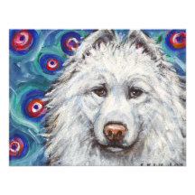 Portret van Samoyed Uitnodigingen