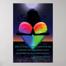 Pose rougeoyante de Namaste de coeur Posters