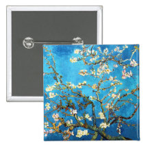 Post impressionnisme de branches d'amande de Van G Badges Avec Agrafe