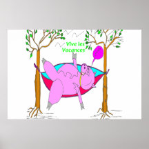 POSTER COCHON EN VACANCES