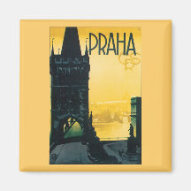 Poster het vintage van Praag (Praha) Koelkast Magneet