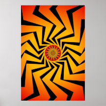 Poster: Oranje Spiraalvormig Patroon: Vector Teken