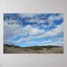 Poster van Bewolkte Hemel over Open Land