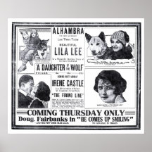 Poster van de de filmadvertentie van Irene Castle 