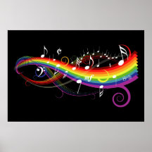 Poster van de Nota's van de Muziek van de regenboo