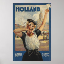 Poster van de Reis van Holland het Vintage